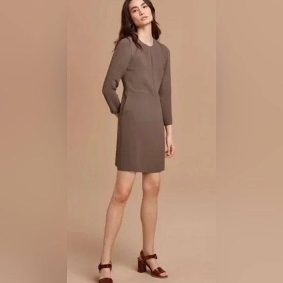 Aritzia Dresses & Skirts - NWOT Aritzia Wilfred Chalet Brown Vilard Long Sleeve Crewneck Round Neck Dress 0